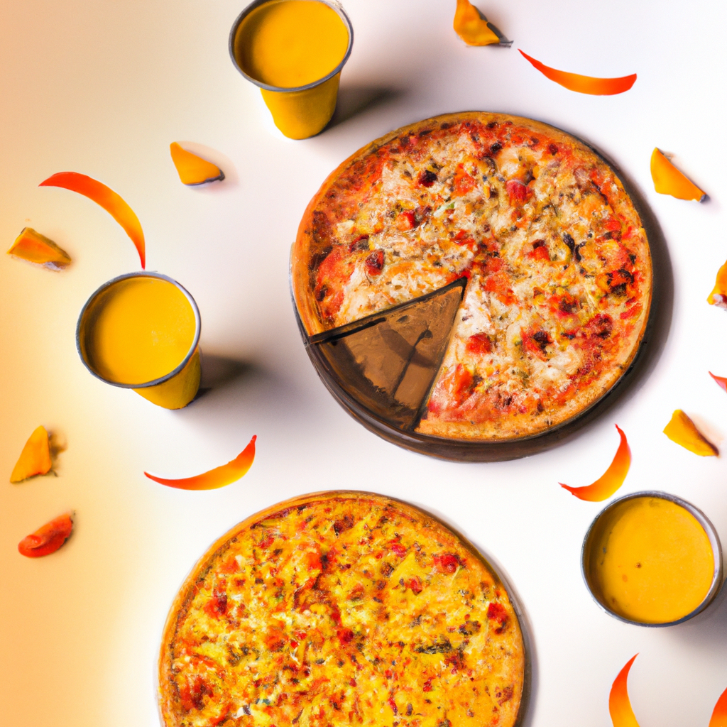 Lunch combo offer with small pizza and mango lassi